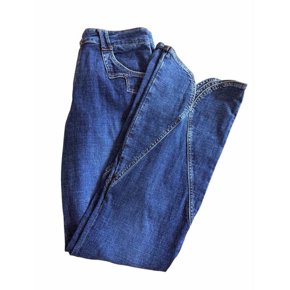 Y2K Mu Jeans Size 12 Western Cowgirl Split Hem Flare Jeans Rodeo Boho Festival - Picture 9 of 9